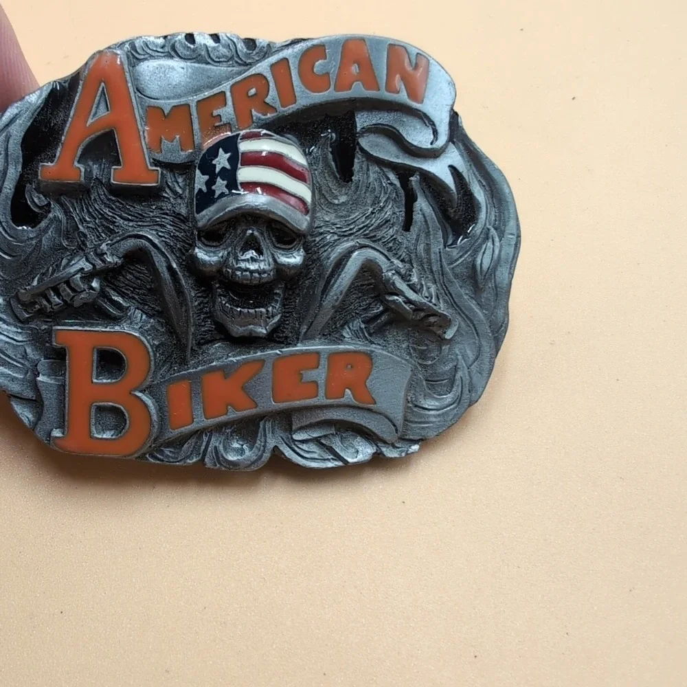 American Biker belt buckle made in the USA ba-425 metal‎